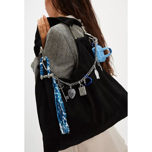 Free People Handbags - FREE PEOPLE Bobbi Slouch Suede Tote / Black